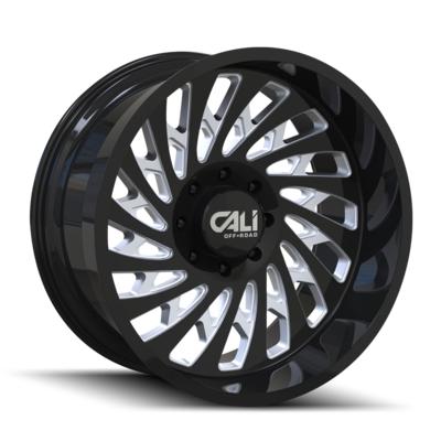Cali Off-Road Switchback 9108, 24x12 Wheel with 8x170 Bolt Pattern - Gloss Black Milled - 9108-24270BM